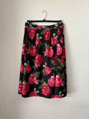 Forever 21 Skirt with Red Rose Print
